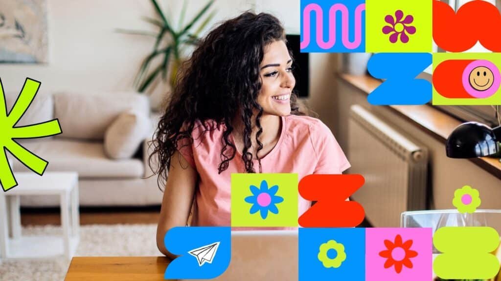 A woman working leisurely on her laptop.